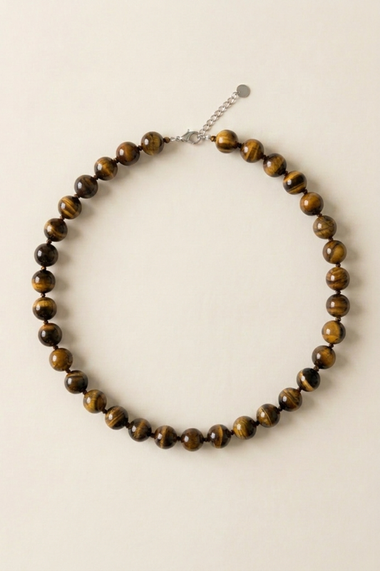 AGNES BEAD BROWN NECKLACE