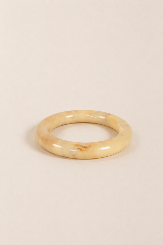 CAMILLE BOLD MARBLE WHITE BANGLE